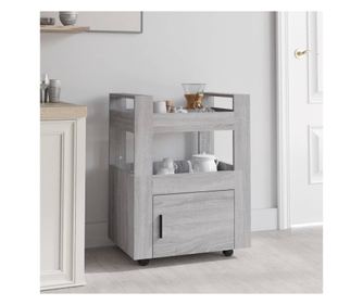 Kuhinjski voziček, siva sonoma, 60x45x80 cm, obdelano les.