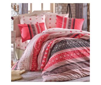 Луксозен спален комплект HB Destina Red 100% cotton , Ranforce