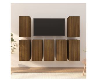 TV komode, 7 kom., smeđi hrast, 30,5x30x60 cm, obrađeno drvo