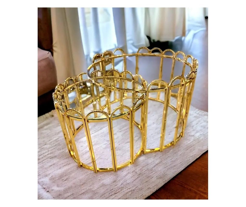 Set masute de cafea in culoarea aurie