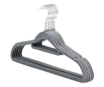 Set 5 umerase pentru haine IdeallStore®, Catifea, Antiderapant, Gri