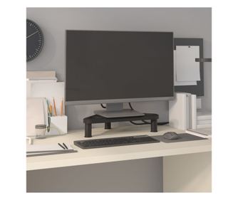 Rohový držák na monitor, černý, 49x28x10,5 cm