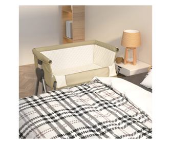 Postel pro děti s matrací, šedá taupe, textilní látka