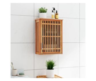 Zidni kupaonski ormarić, 42x23x60 cm, masivni orahov drvo