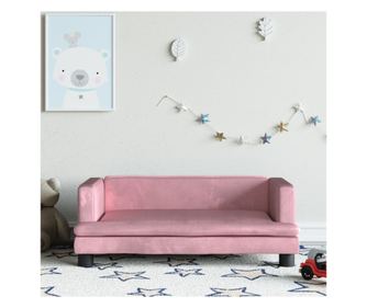 Dječja sofa, ružičasta, 80x45x30 cm, baršun
