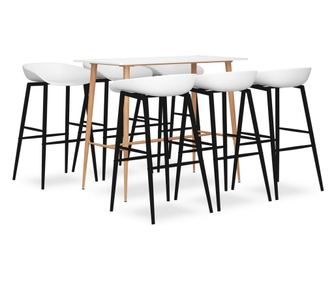 Set barskog namještaja, 7 dijelova, bijelo