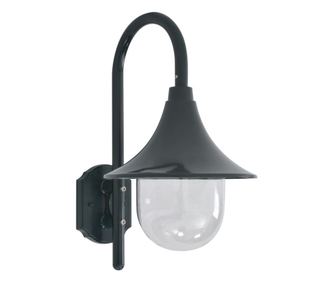 Nástěnné zahradní svítidlo E27, tmavě zelené, 42 cm, hliník