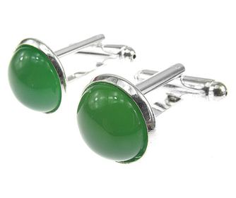 Butoni camasa cu agat verde natural 12 mm