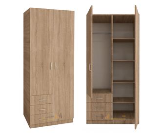 Dulap Mixt Star cu 2 Usi si 3 Sertare Stanga, 200x80x50 cm,Culoare Sonoma, Material din PAL de 18mm