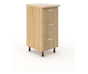 Corp inferior cu 3 sertare L40XH90X50A CM, Culoare Sonoma, Pal 18mm