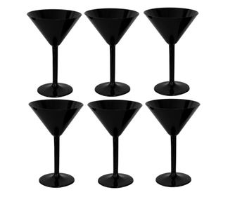 Set 6 pahare martini RAKI, 200ml, D11xh17cm, policarbonat, negre