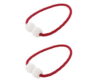 Set 2 magneti decorativi pentru draperii si perdele, rosu, eR D L