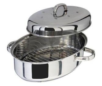 Tava ovala cu baza termica Judge Speciality Cookware, otel inoxidabil, 32x22x15 cm, argintiu