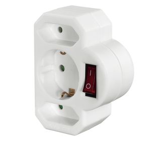 Hama 00108846 Netzstecker-Adapter Typ F Universal Weiß