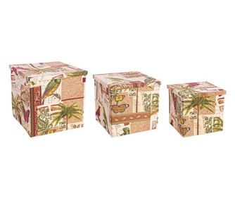 3 részes Botanic tárolódoboz szett 40x40x39 cm, 35x35x34 cm, 30x30x29 cm
