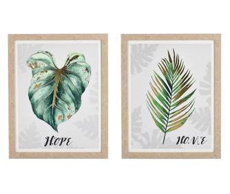 Комплект от 2 картини Leaf canvas 45x50 cm