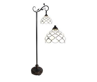 Polirezin lámpaernyő üveg bézs barna Tiffany 36x25x152 cm