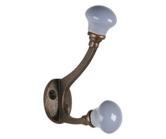 Set od 2 plave brončane zidne kuke 5x3x9 cm