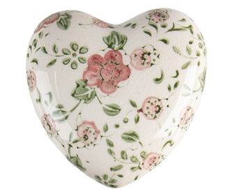 Set 2 decoratiuni ceramica multicolora Inimioara 11x11x4 cm