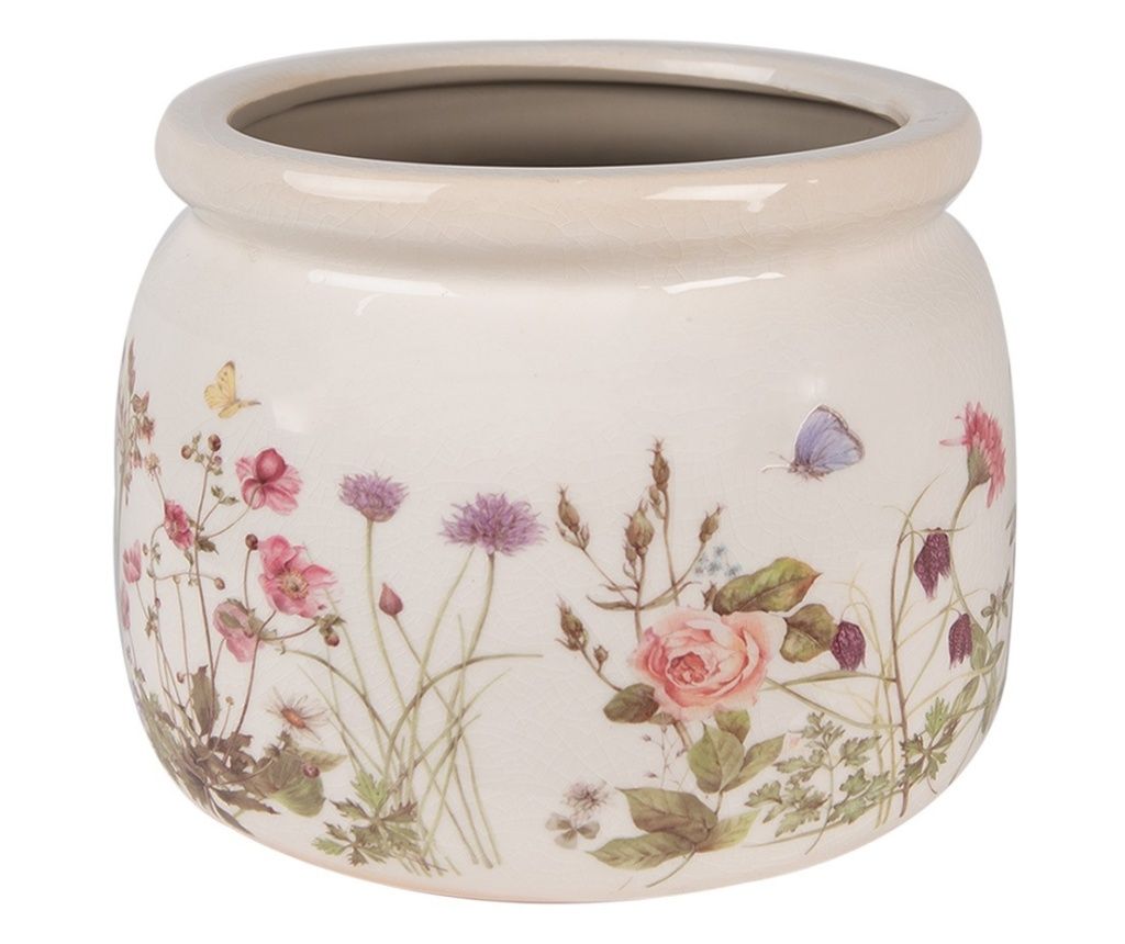 Večbarvni keramični cvetlični lonec 20x15 cm