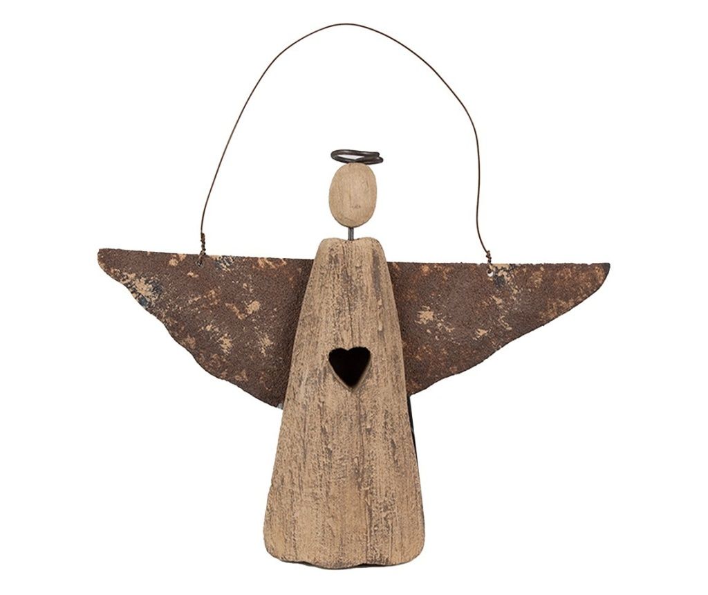 Rjava dekoracija angel 18x2x18 cm