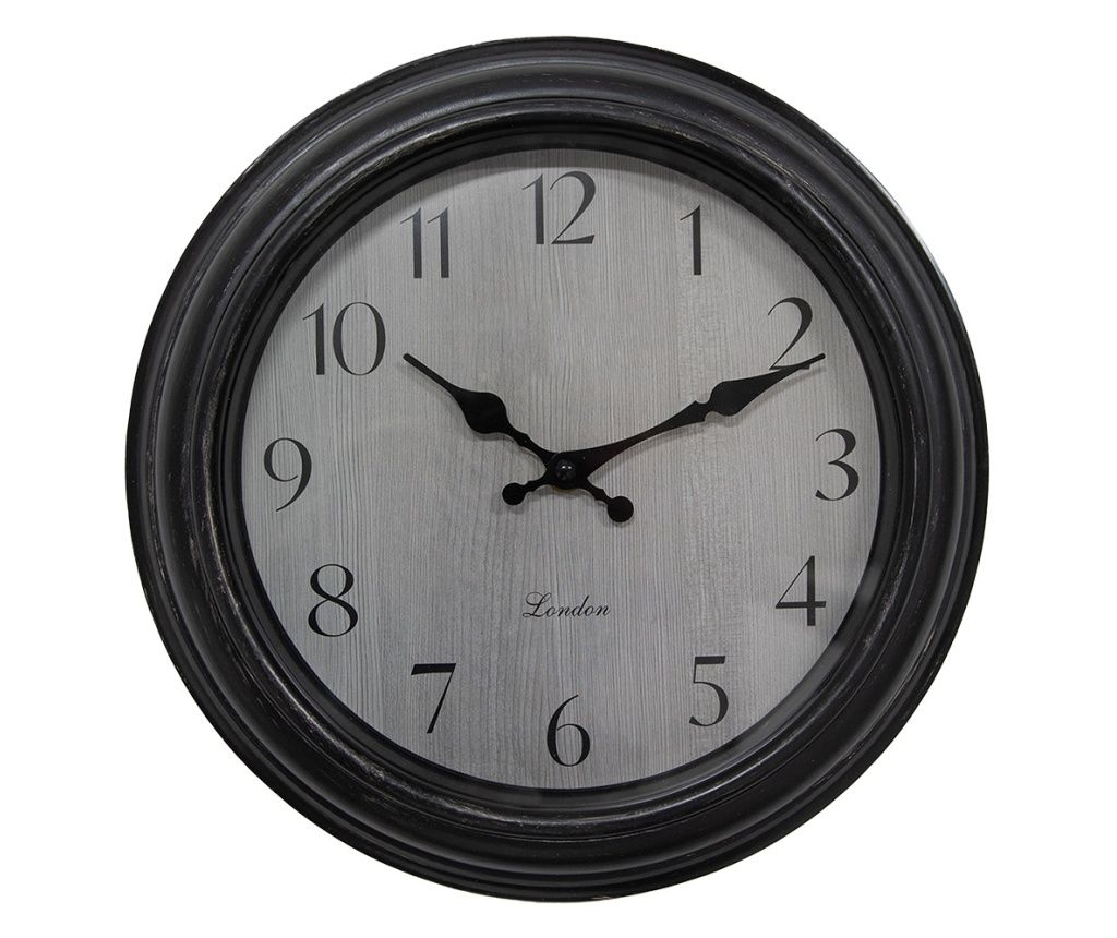 Crni i sivi zidni sat 30x4 cm