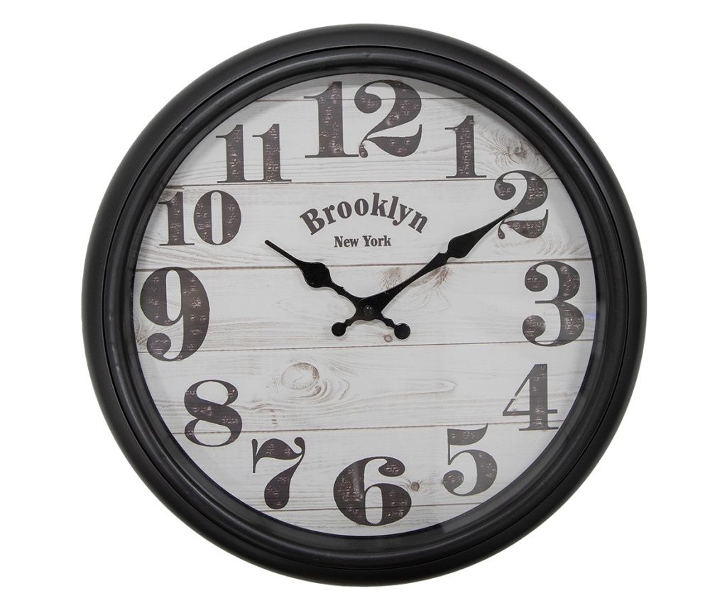 Fekete és bézs falióra 40x7 cm