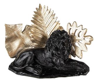 Fekete arany polirezin Oroszlán figura 23x13x16 cm