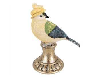 Többszínű műgyanta madár figura 8x13x17 cm