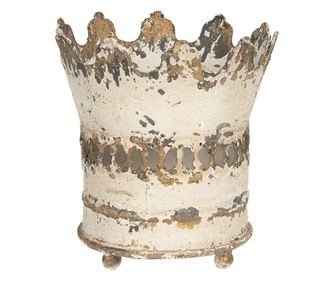 Starinski bež željezni svijećnjak 14x15 cm