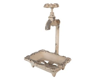Savoniera fier bej antichizat 14x12x23 cm