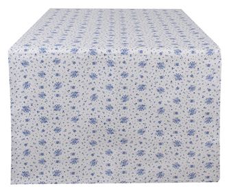 Bijelo plavi pamučni stolni stalak 50x140 cm