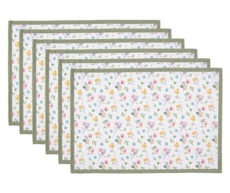 Set od 6 pamučnih držača za tanjure Flower 48x33 cm