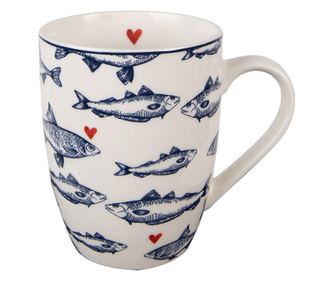 6 darabos porcelán halas bögre szett 12x8x10 cm, 350 ml