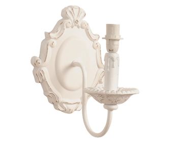 Bijela željezna drvena zidna svjetiljka 19x25x24 cm