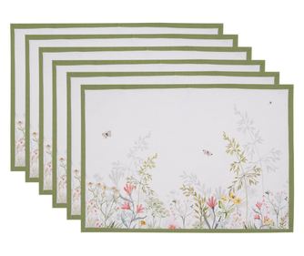 Set od 6 ljetnih raznobojnih pamučnih držača za tanjure 48x33 cm