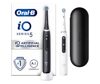 Periute de dinti electrice, Oral-B, iO Series 5 Duo, Negru mat/Alb