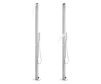 vidaXL Duș de grădină cu bază maro, 225 cm, oțel inoxidabil