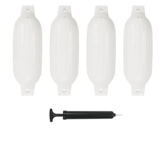 Фендери за лодка, 4 бр, бели, 41x11,5 см, PVC
