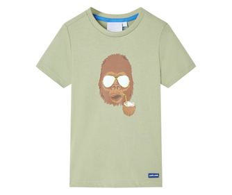 Tricou pentru copii cu mâneci scurte, kaki deschis, 116