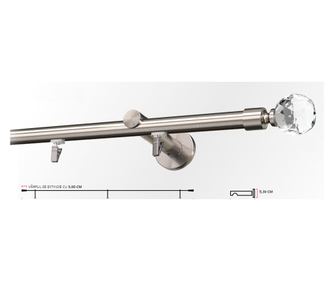 EGYENES FALRA SZERELHETŐ GALÉRIA CSŐPROFIL 19 MM -KULACRYSTAL- ROZSDAMENTES