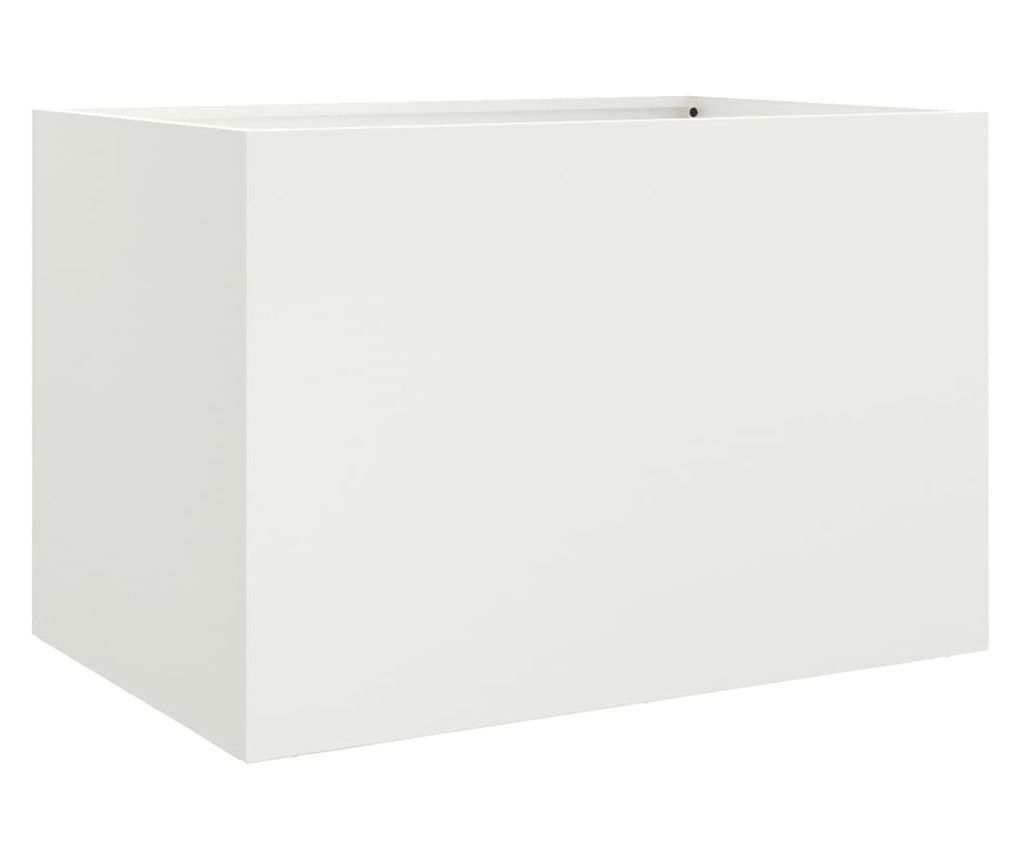 vidaXL Jardinieră, alb, 62x47x46 cm, oțel