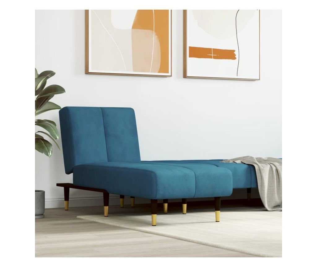 Ležaljka, plava, baršun