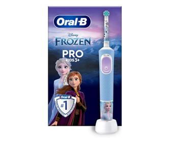 Periuta de dinti electrica Oral-B Pro Kids Frozen pentru copii, Curatare 2D, 2 programe, 1 capat, 4 autocolante, pentru 3+ ani,