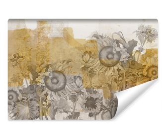 Fototapeta Do obývacího pokoje SUNFLOWERS Abstract Flowers Concrete Mural exkluzivní styl s módním 3D efektem 135x90  135x90cm