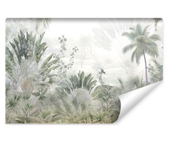 Muralo Fotótapéta trópusi növényzet, dzsungel, beton háttér nappali dekoráció 368x254cm