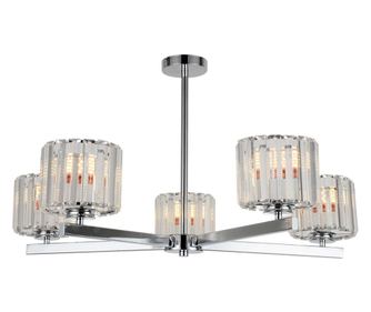 Agora Lighting, KWARC, Полилей, 5 лампи, E27, Хром, Диаметър: 78 см