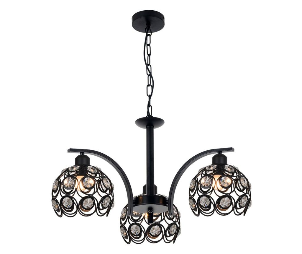 Agora Lighting, FLORENCE, lestenec, 3 x E27, črna, premer: 66 cm