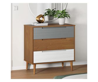 Predalnik, rjava, 80x40x80 cm, masivni bor