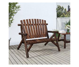 Vrtna klupa s 2 sjedala, 119x85x98 cm, masivno drvo smreke